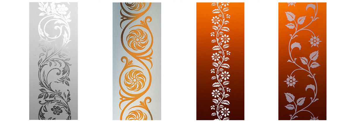 etched glass borders for doors and windows