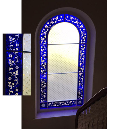 stained glass arch window