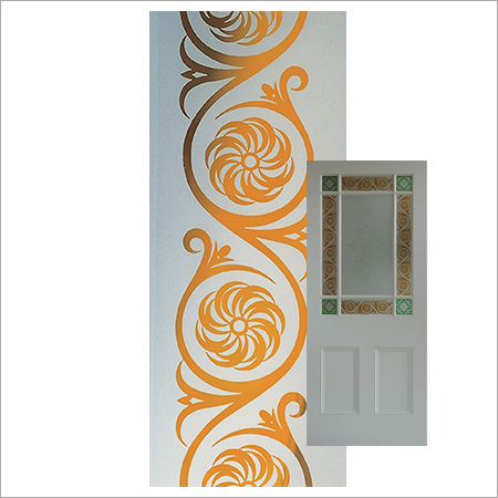 Etched glass border for Doors and Windows in Regency Swirl Design